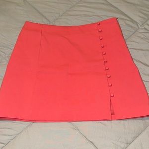 Zara coral mini skirt with buttons and slit
